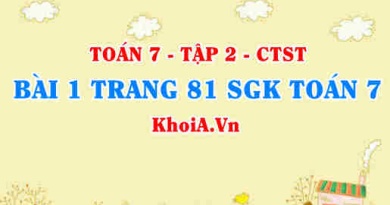 Bài 1 trang 81 SGK Toán 7 Tập 2 Chân trời sáng tạo